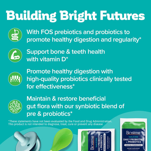 Baby & Kids Daily Probiotics + Prebiotics with Vitamin D