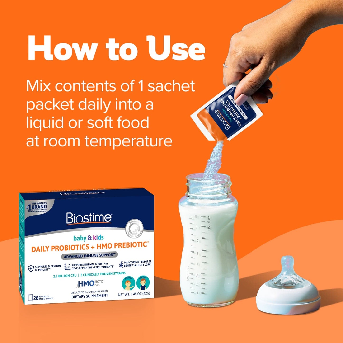 Baby & Kids Daily Probiotics + HMO Prebiotic