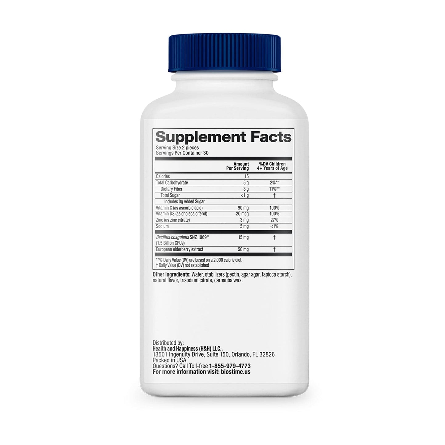 Supplement bottle with label on a white background