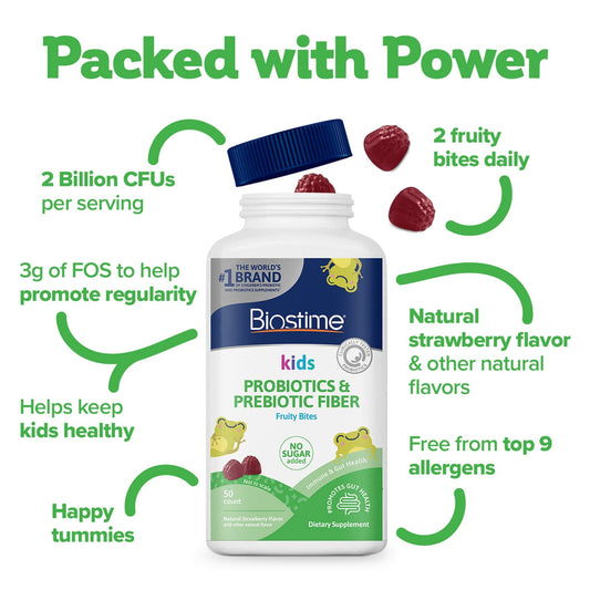 Kids Probiotics & Prebiotic Fiber Fruity Bites